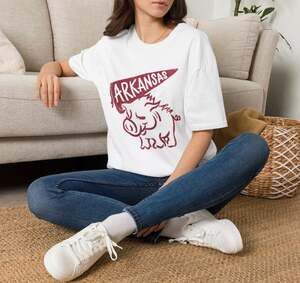Arkansas Razorbacks Club Mascot-White T-Shirt
